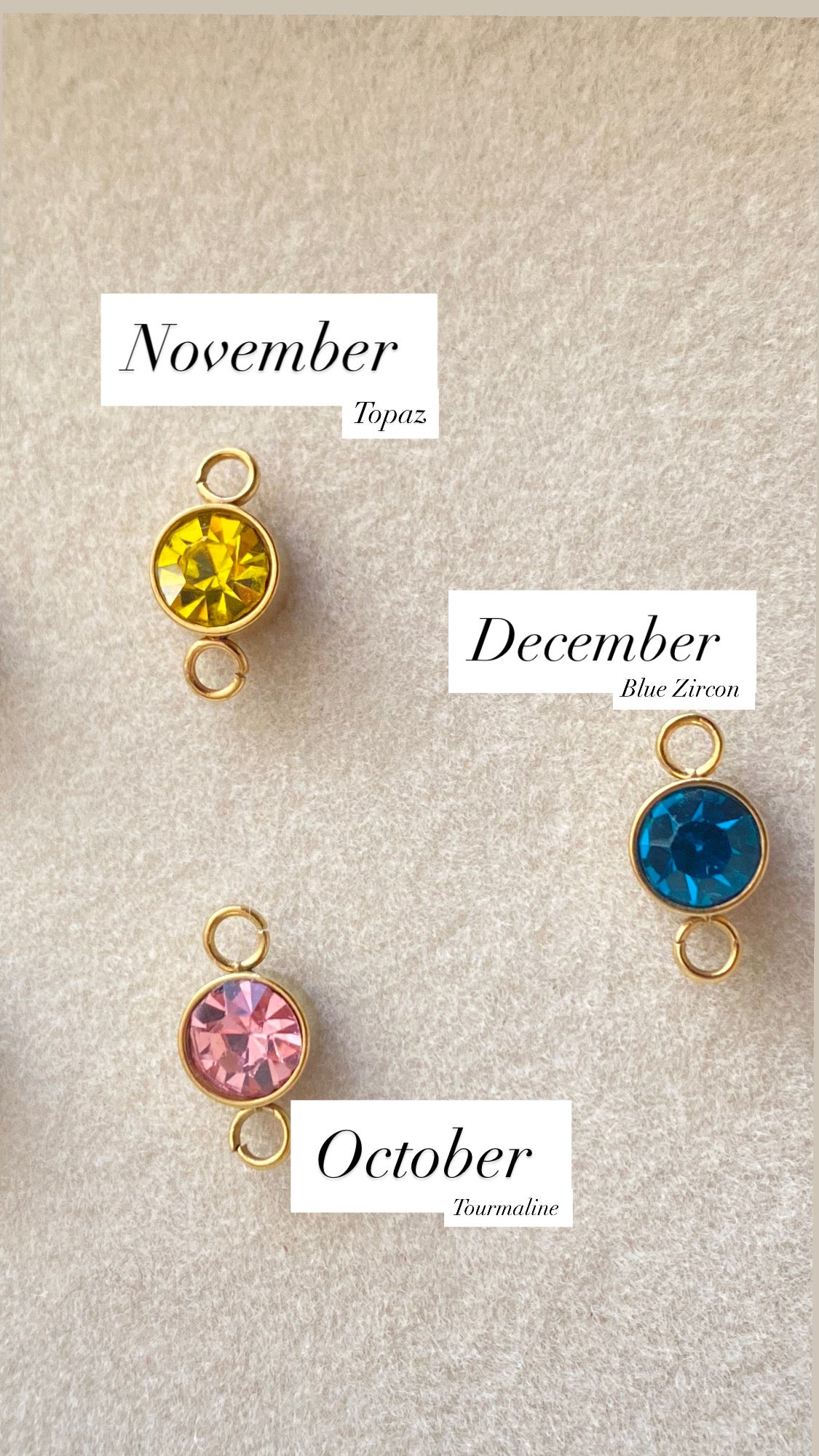 Birthstone Charm Connectors