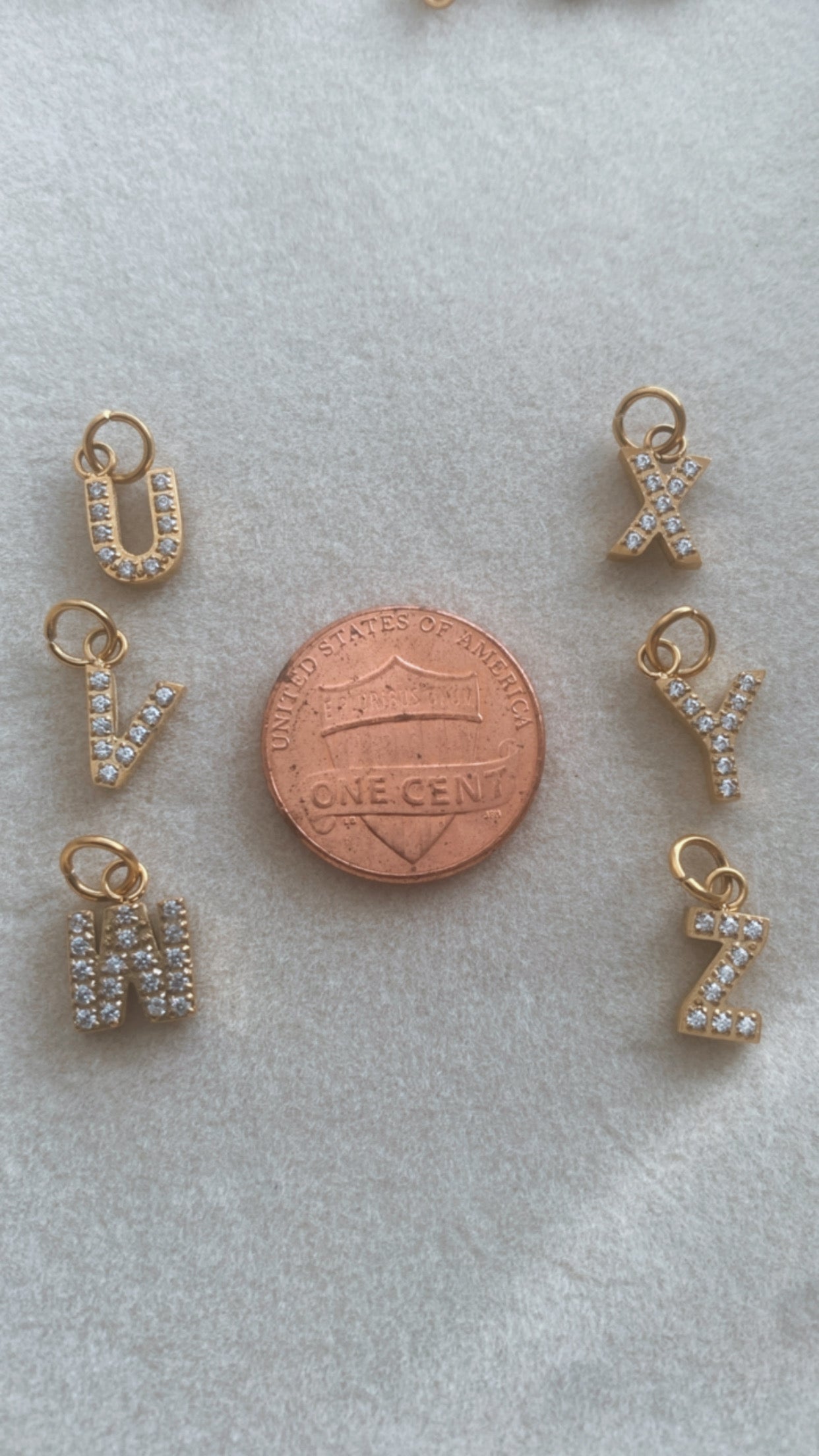 PAVE CZ Initial Charm Letters