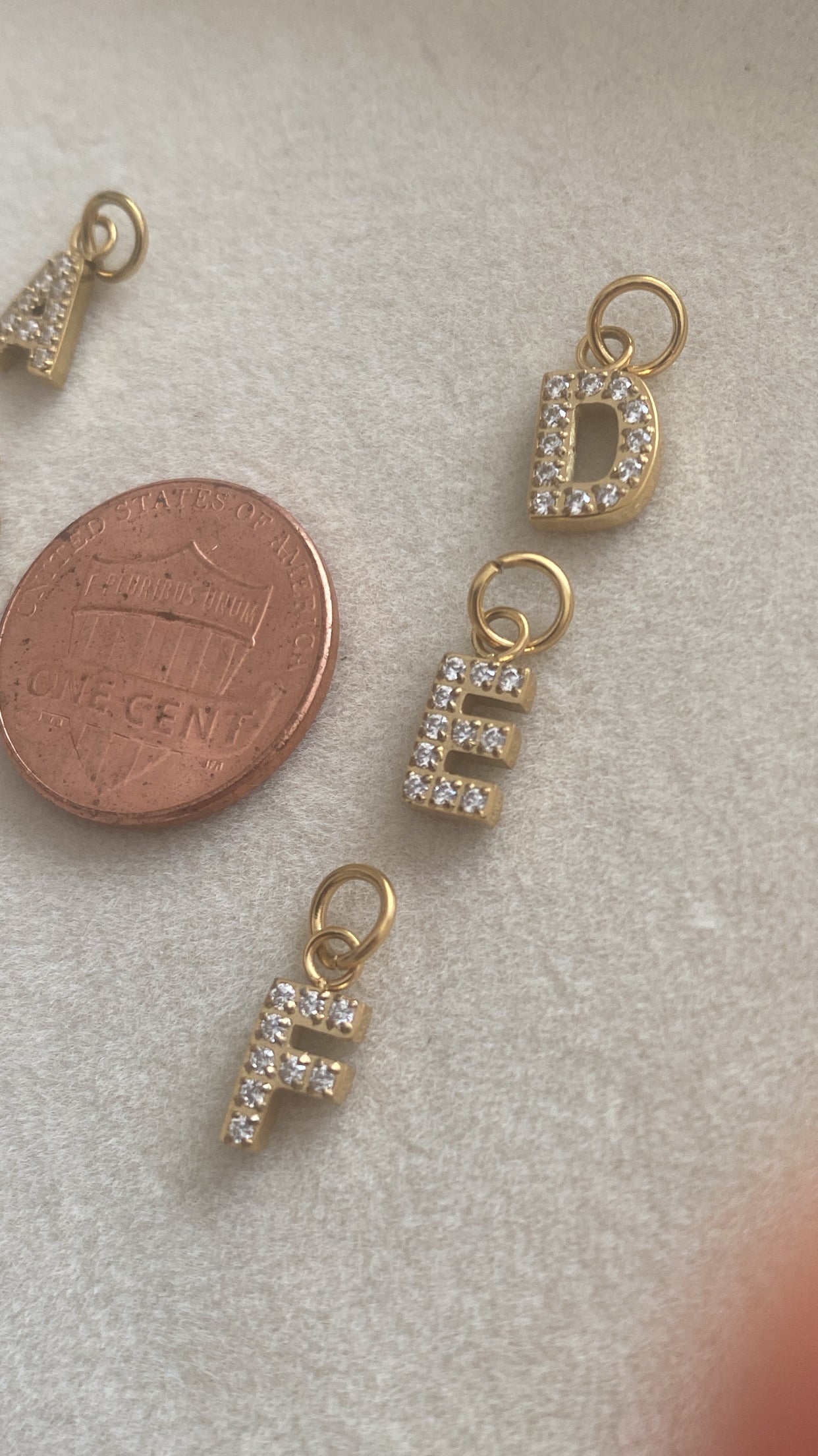 PAVE CZ Initial Charm Letters