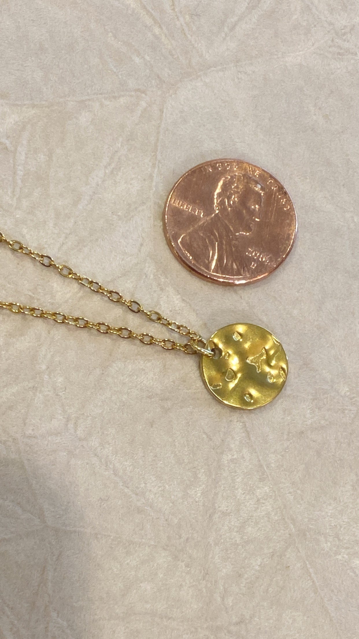 Dented Gold Necklace