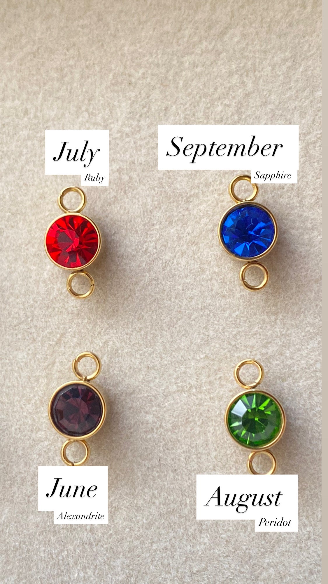 Birthstone Charm Connectors