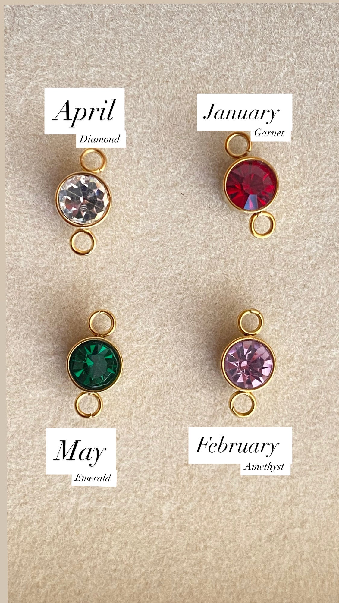 Birthstone Charm Connectors