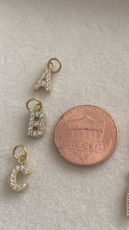PAVE CZ Initial Charm Letters