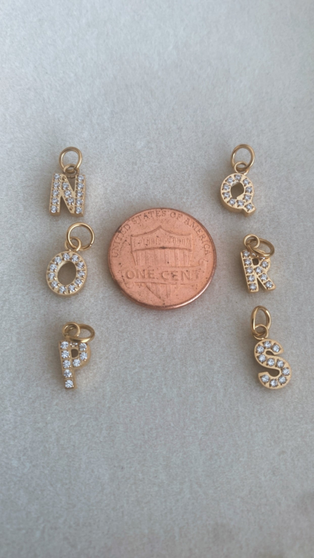 PAVE CZ Initial Charm Letters