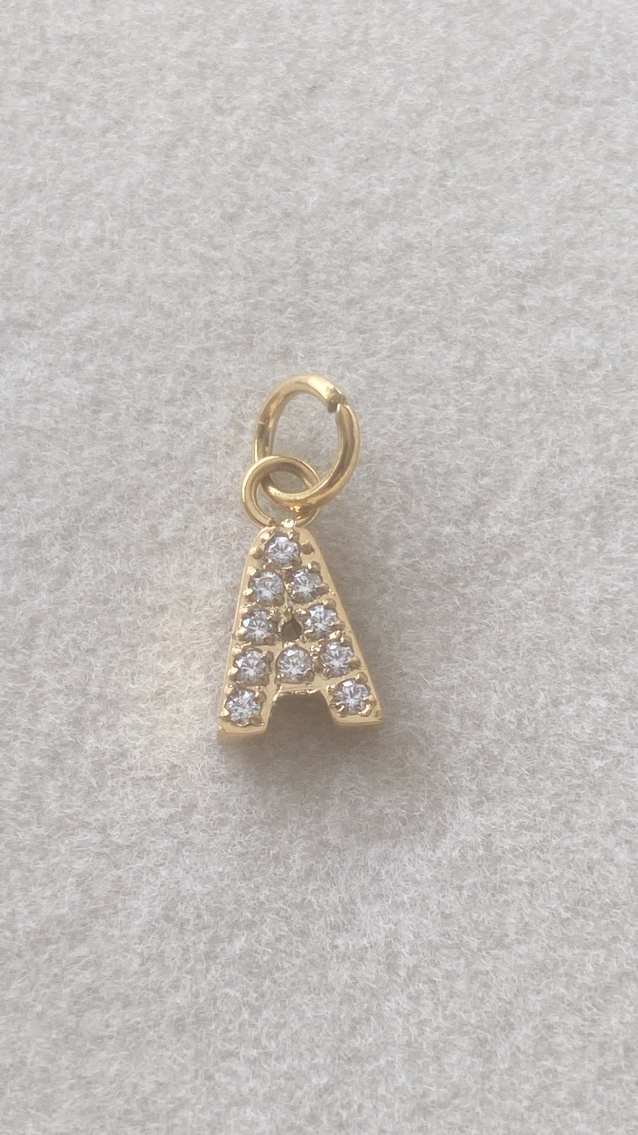 PAVE CZ Initial Charm Letters