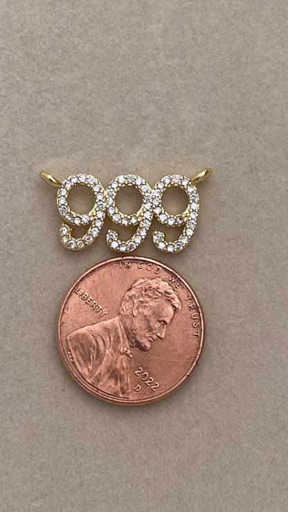 Pavé Angel Number Charm Connectors
