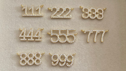 Pavé Angel Number Charm Connectors