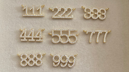 Pavé Angel Number Charm Connectors